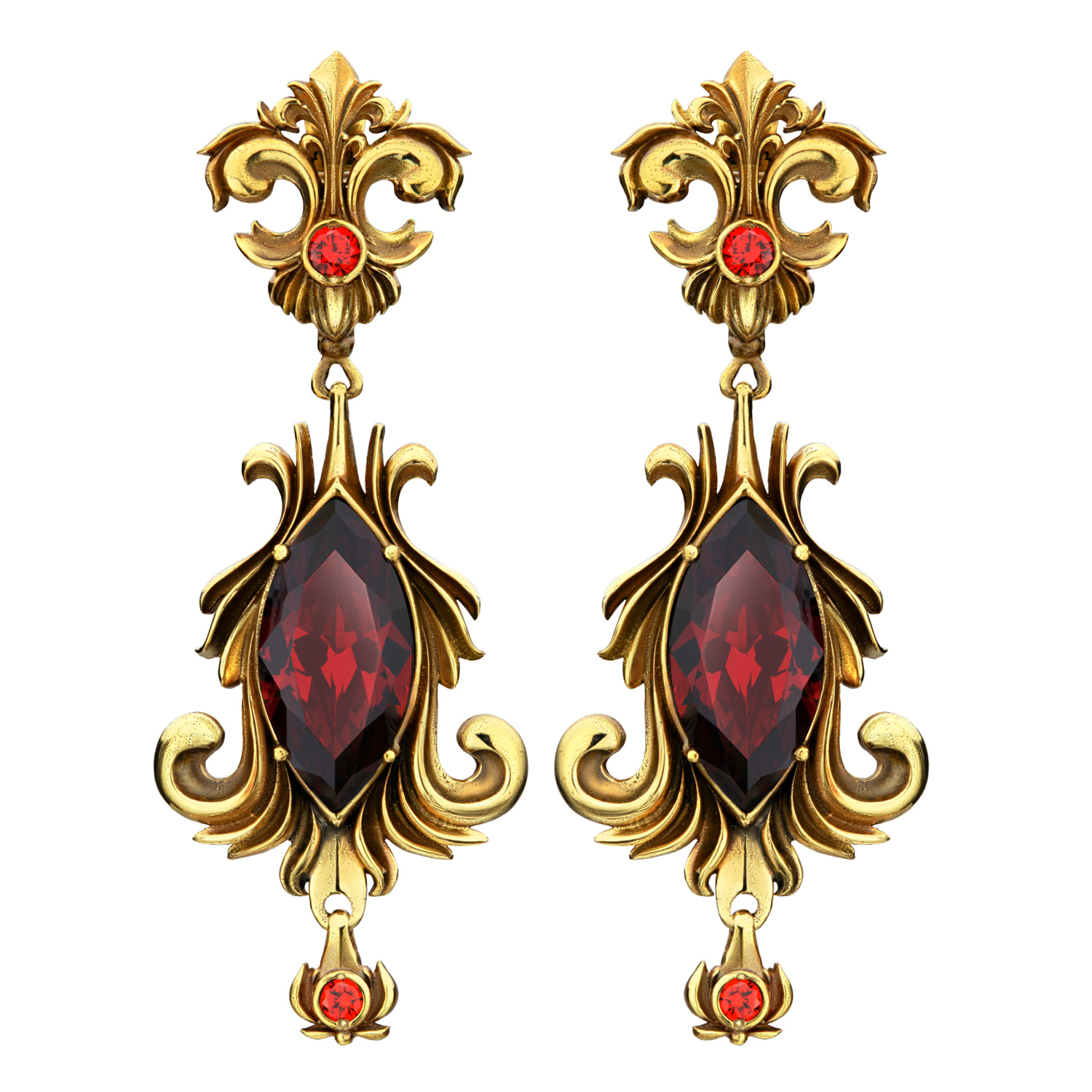 OR190520  Earings Barocco Granato