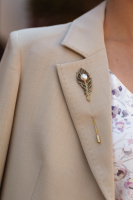 SP2907 PEARL Broosh feather with pearls