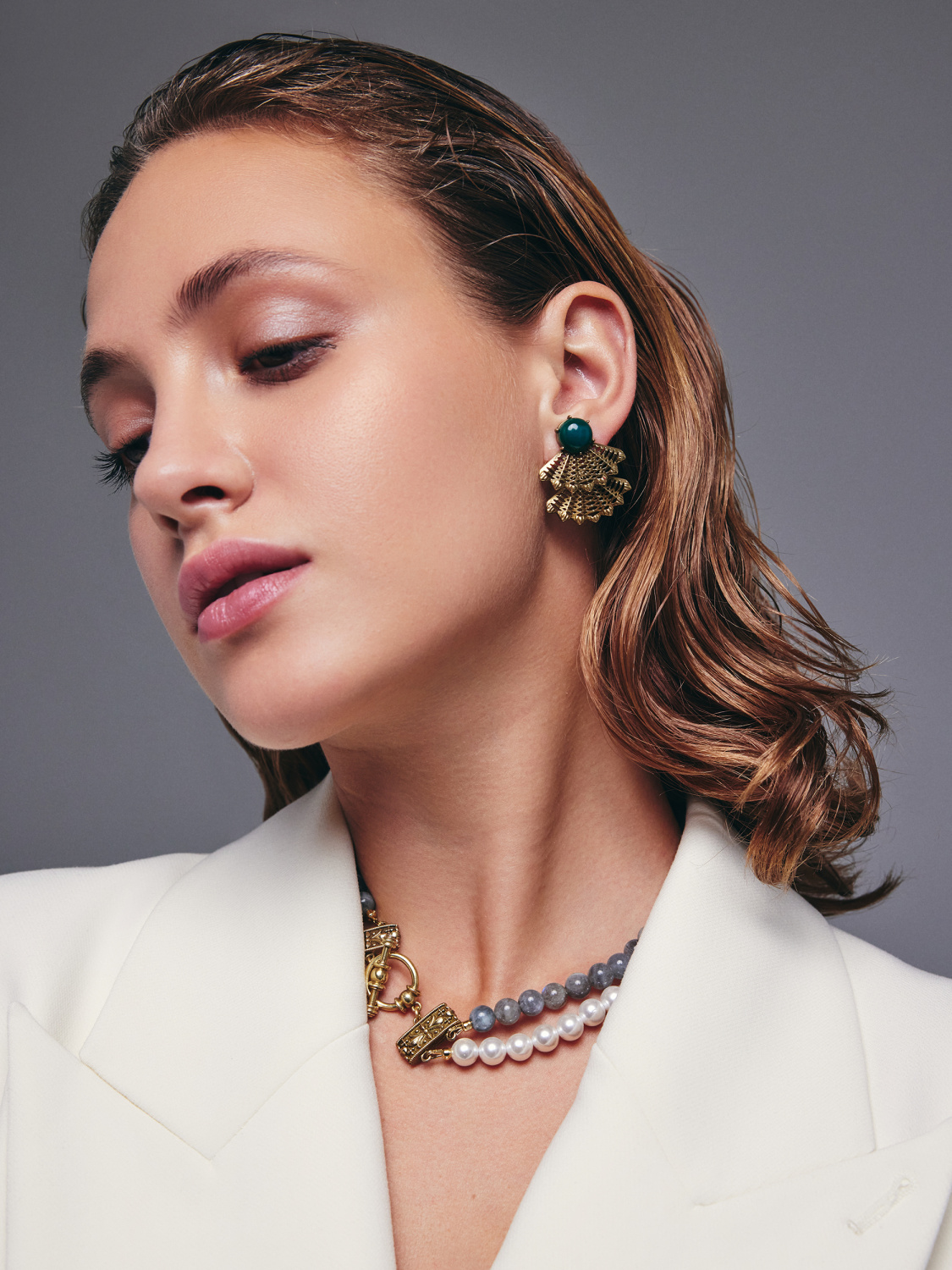 OR2809 VERDE Earings VENTAGLIO