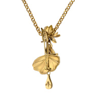 CO1702 PEARL Necklace/Broosh Rana di loto