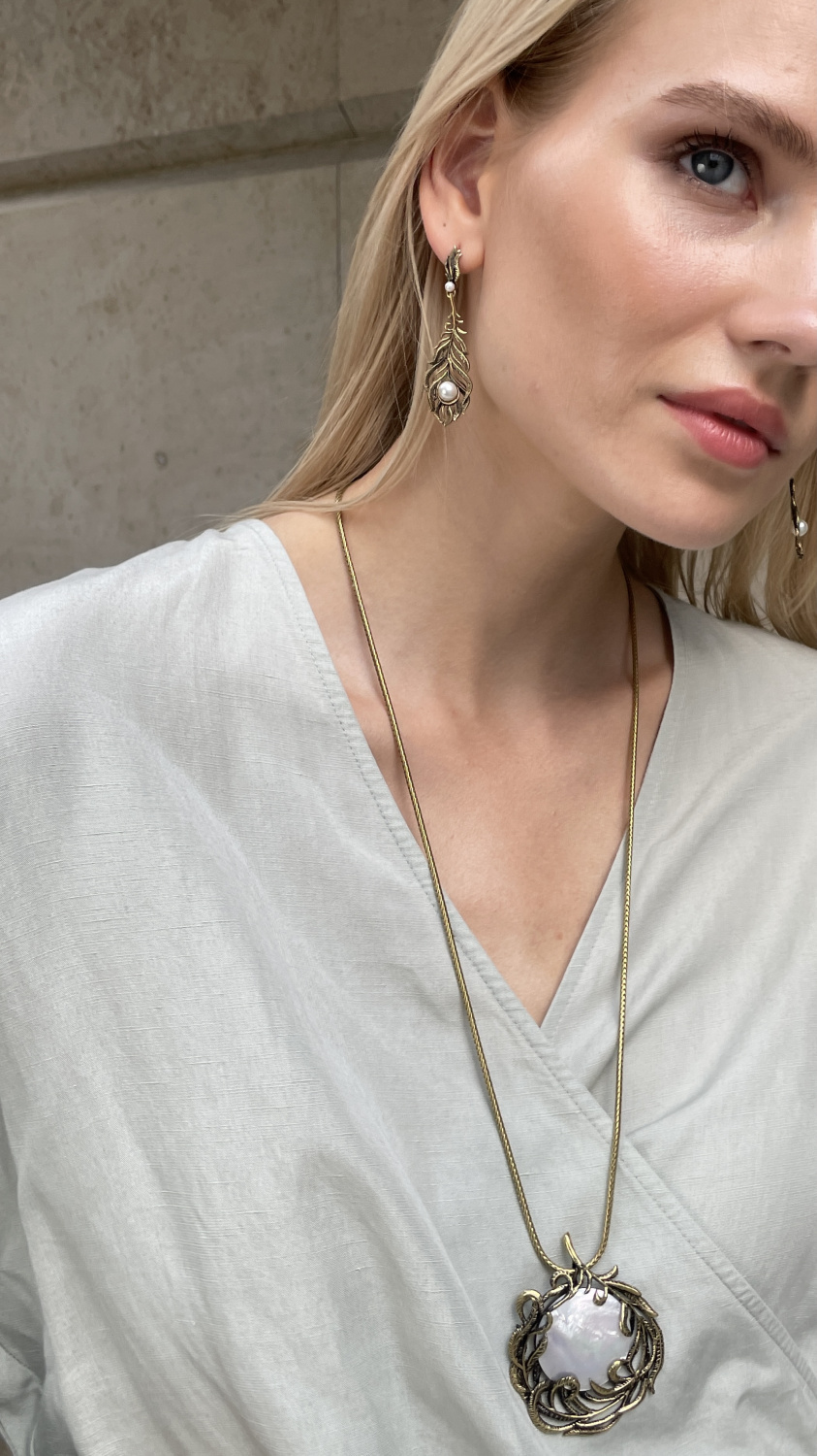 OR1803 Earings Piuma di Fenice