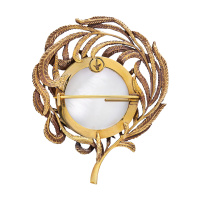CO2907 PEARL Necklace/Broosh Piuma di Fenice