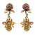 OR2104 CRYSTAL Earings пусеты Bumblebee sul trifoglio