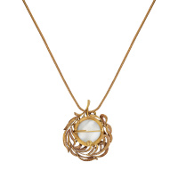 CO2907 PEARL Necklace/Broosh Piuma di Fenice