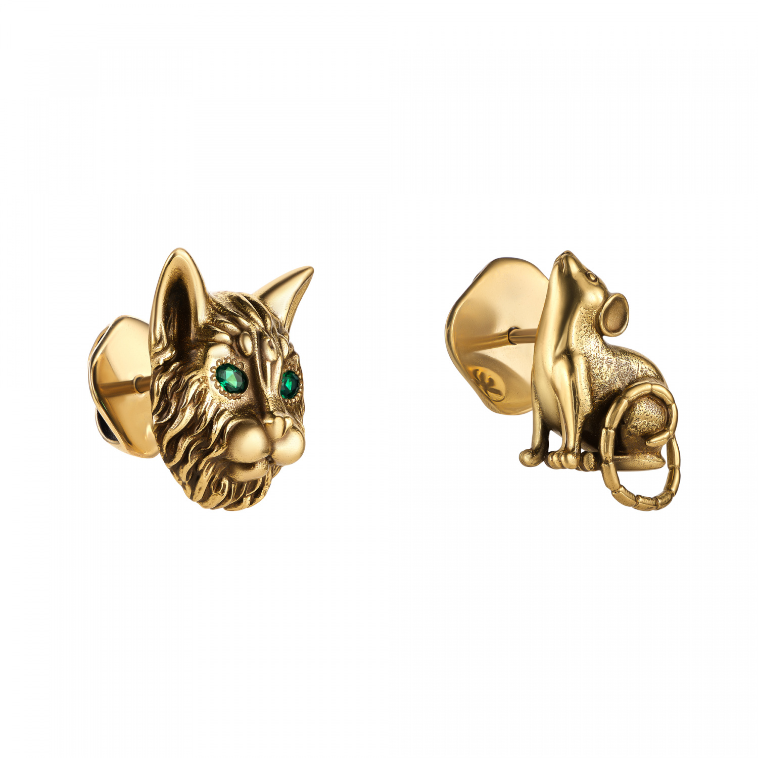 OR3202 Earings пусеты GATTO E TOPO