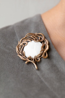 CO2907 PEARL Necklace/Broosh Piuma di Fenice