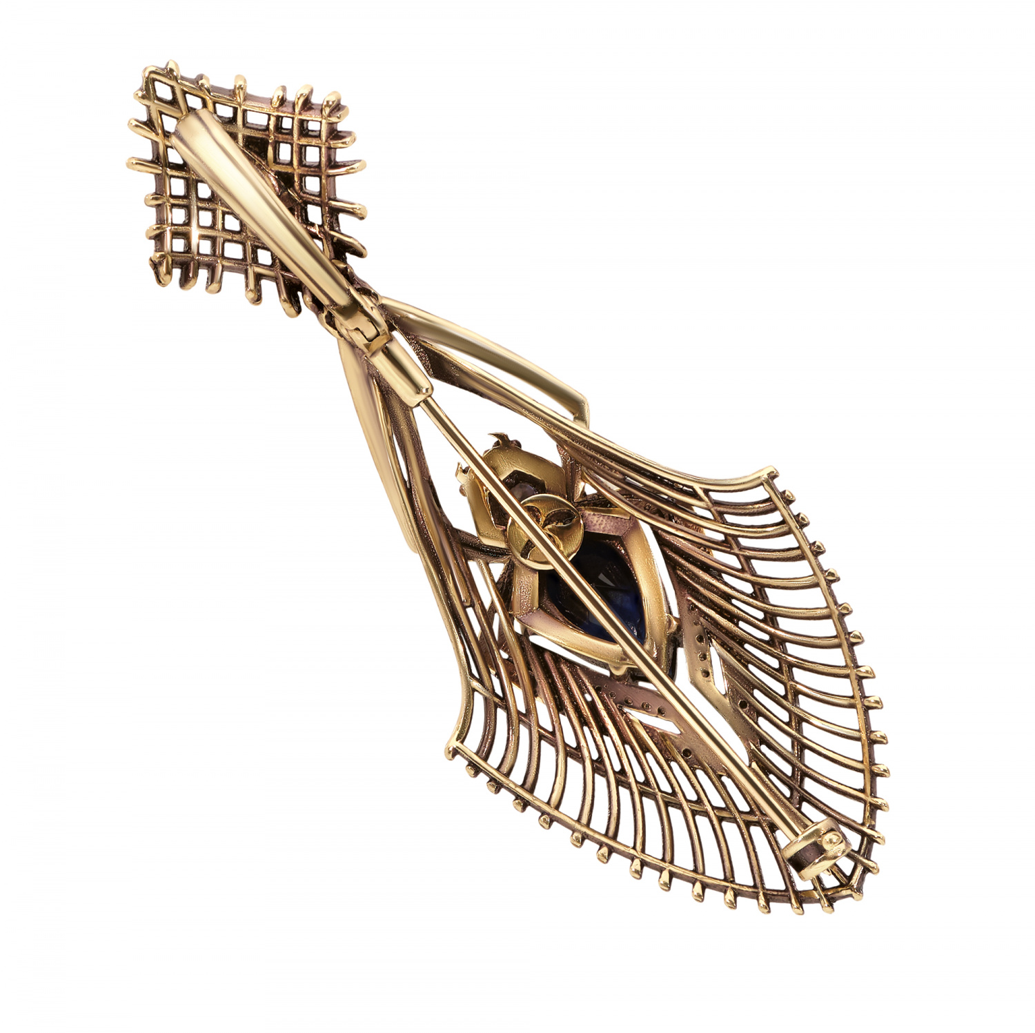 SP310721 TANZANITE Necklace/Broosh RAGNO ART DECO