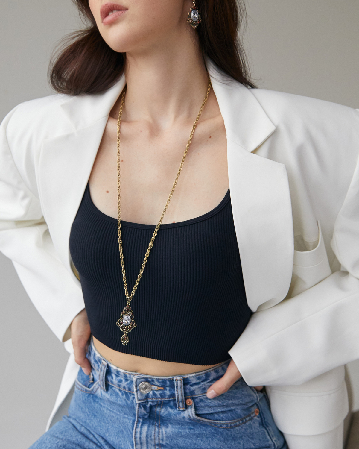 SP5456 CRYSTAL Necklace/Broosh BRILLANTE