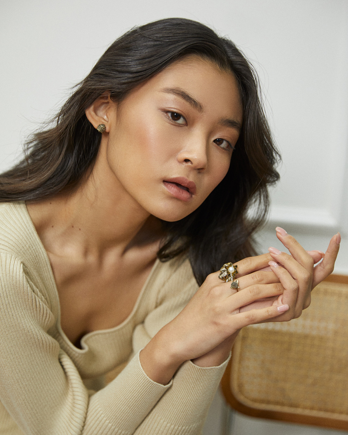 OR2105 Earings пуссеты Trifoglio