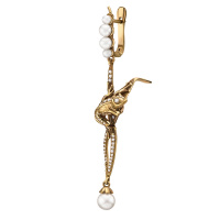 OR1702 PEARL Earings Rana su una canna