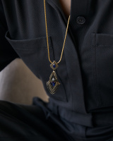 SP310721 TANZANITE Necklace/Broosh RAGNO ART DECO