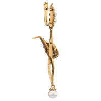 OR1702 PEARL Earings Rana su una canna