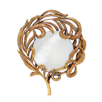 CO2907 PEARL Necklace/Broosh Piuma di Fenice
