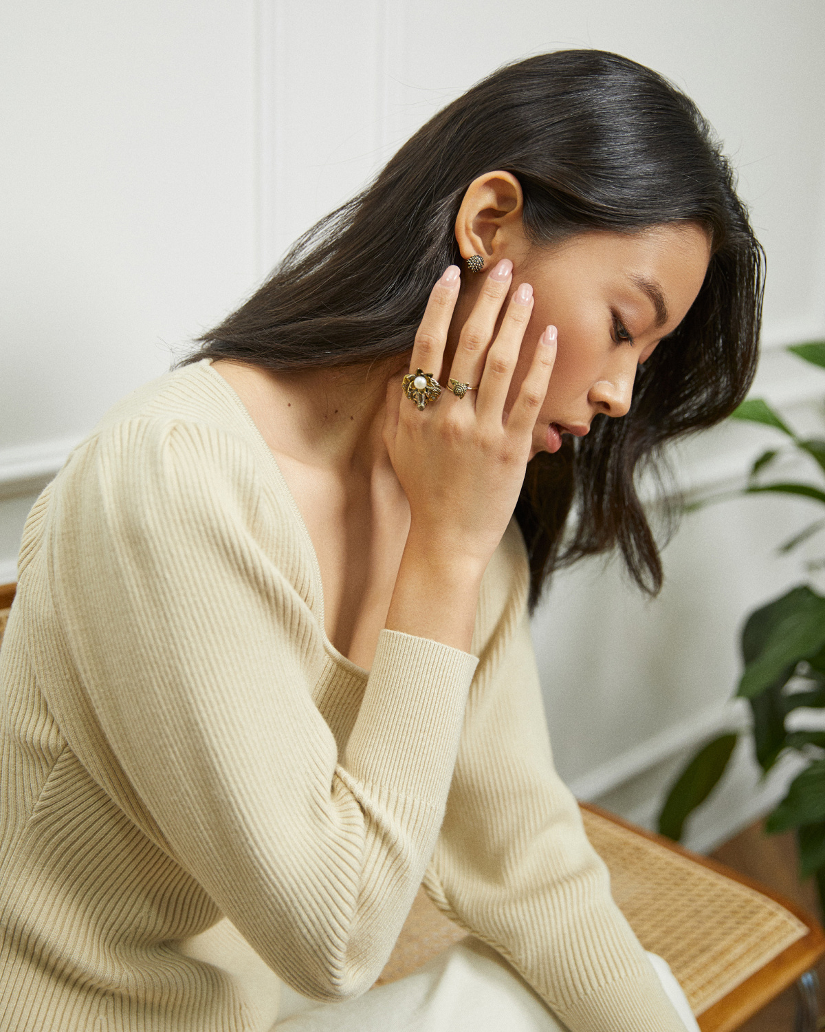 OR2105 Earings пуссеты Trifoglio